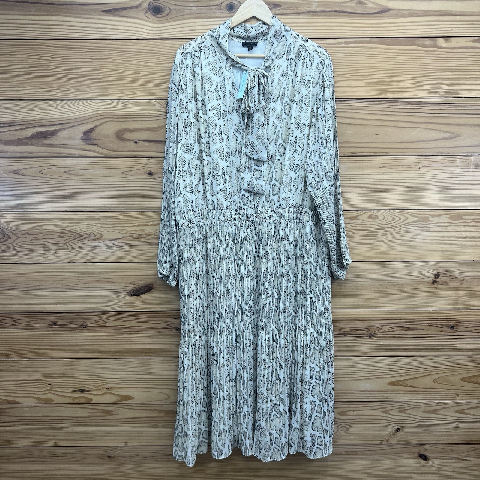 Current Air Anthropologie Olivia Dress 3X Snakeskin Pleat Neck Ties Maxi NWT B11 Current Air Anthropologie Olivia Dress 3X Snakeskin Pleat Neck Ties Maxi NWT B11