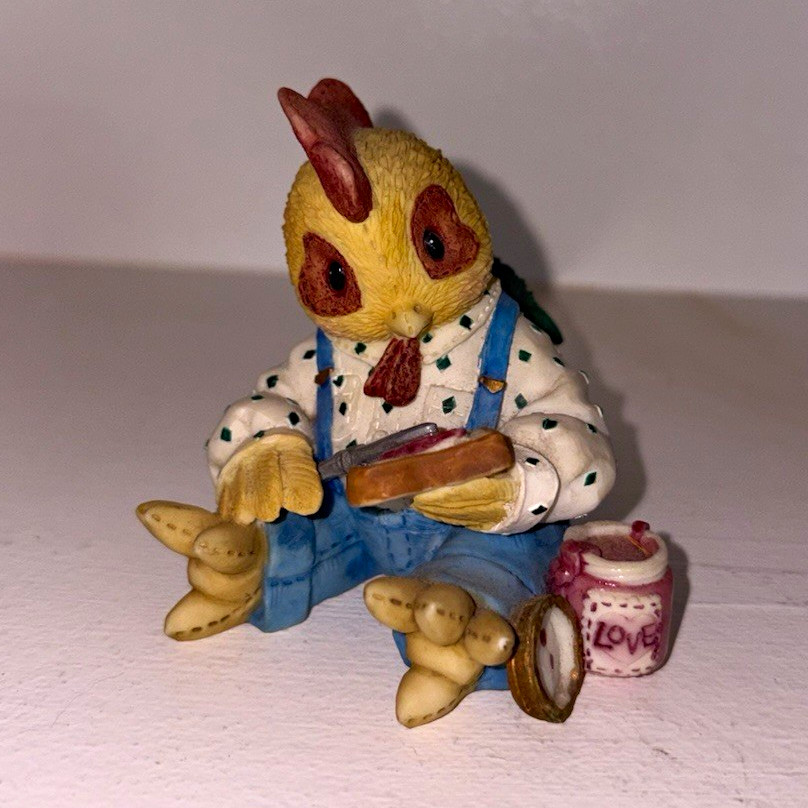 Vintage Enesco Mary Rhyner-Nadig Rooster Chicken Love Figurine 257702 1996