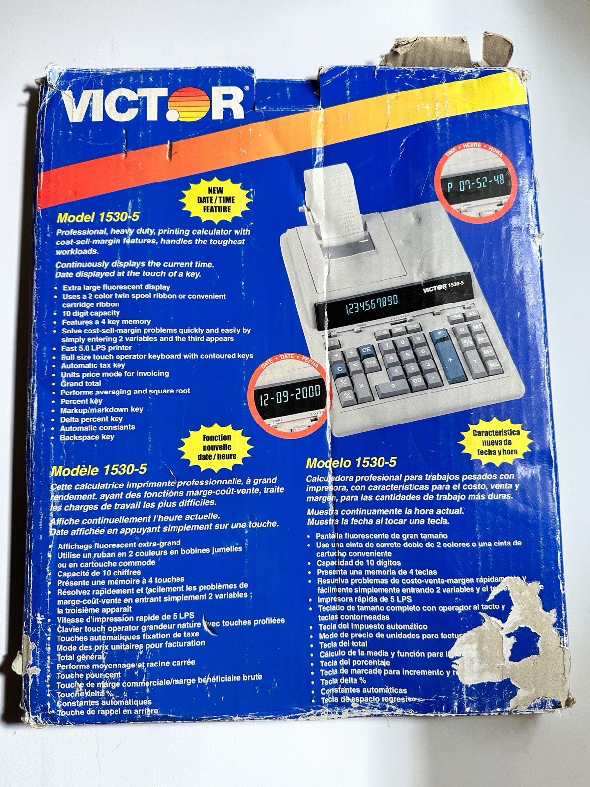 VTG Victor 1530-5 Heavy Duty Printing Calculator New Open Box 10 Digit Office VTG Victor 1530-5 Heavy Duty Printing Calculator New Open Box 10 Digit Office