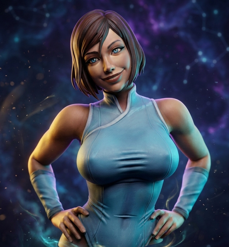 Avatar Korra \\ Oil painted Resin printed Bust Avatar Korra \\ Oil painted Resin printed Bust