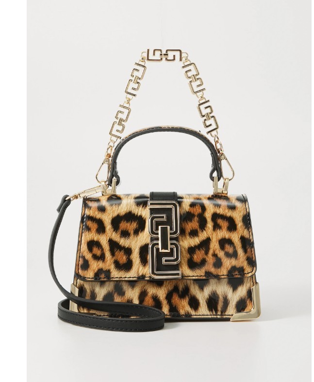 ALDO Ausseyx women\'s animal print mini top handle crossbody bag - Brown/Black
