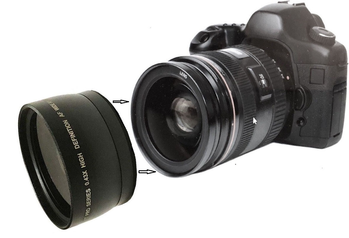 55mm 0.43X Wide Angle with Macro for Sony a37 a55 a58 a77 a100 a200 a350 a700