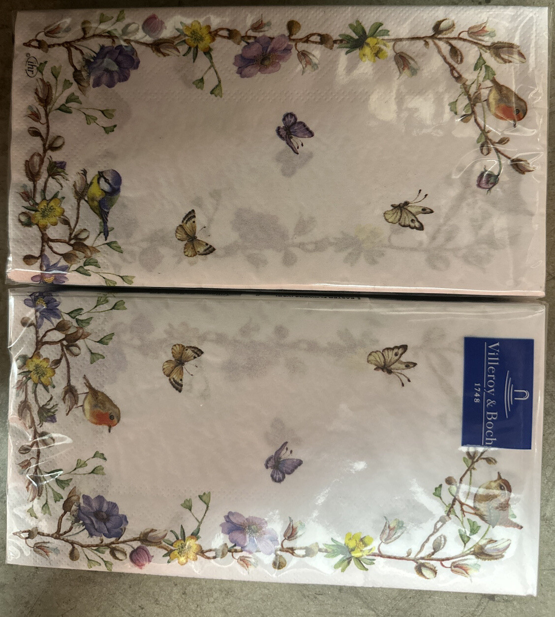 VILLEROY & BOCH Easter Flowers (V&B) 32 Paper Buffet Napkins Guest Towels NIP