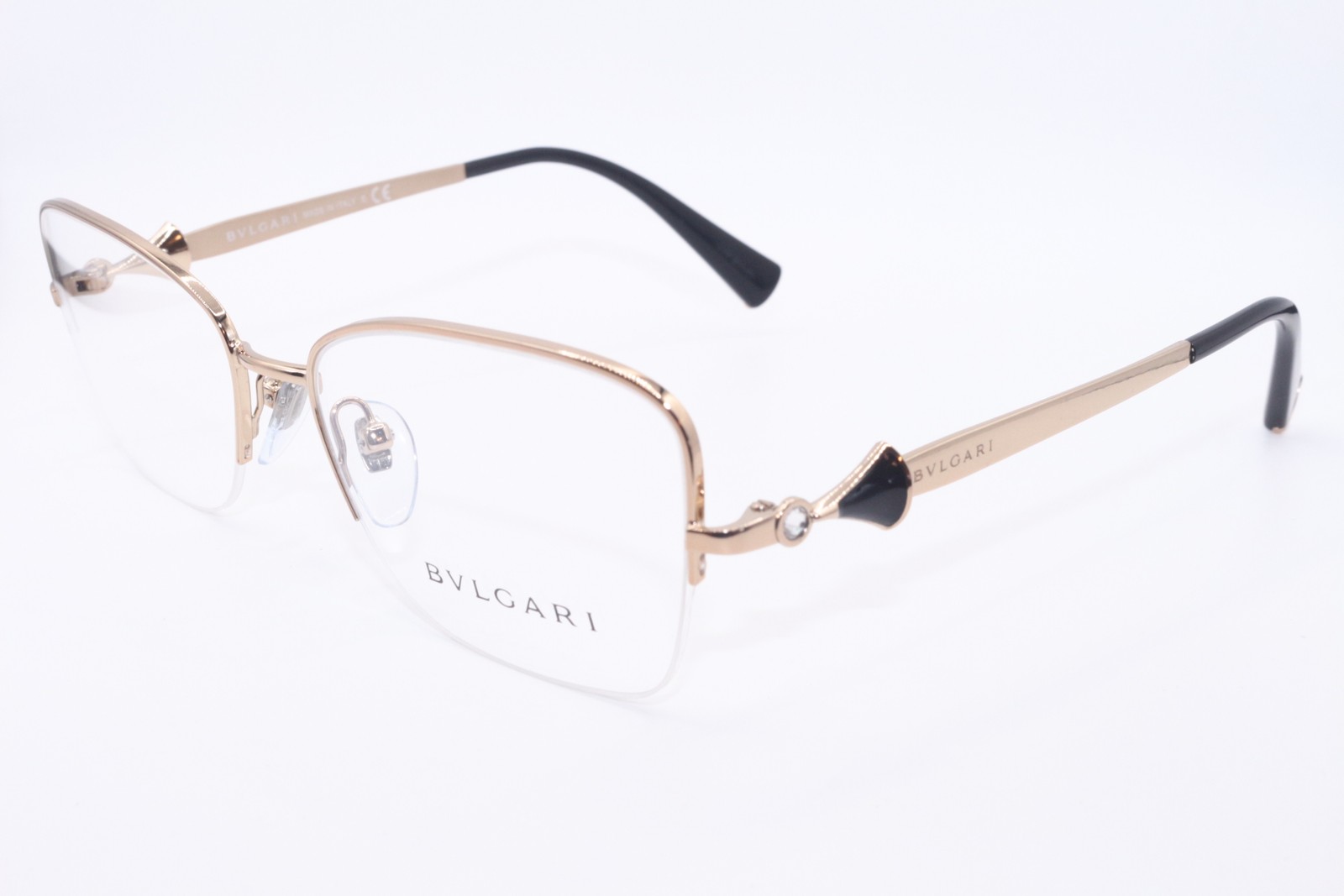 NEW BVLGARI 2195-B 2014 GOLD BLACK STUDDED AUTHENTIC EYEGLASSES 54-17 NEW BVLGARI 2195-B 2014 GOLD BLACK STUDDED AUTHENTIC EYEGLASSES 54-17