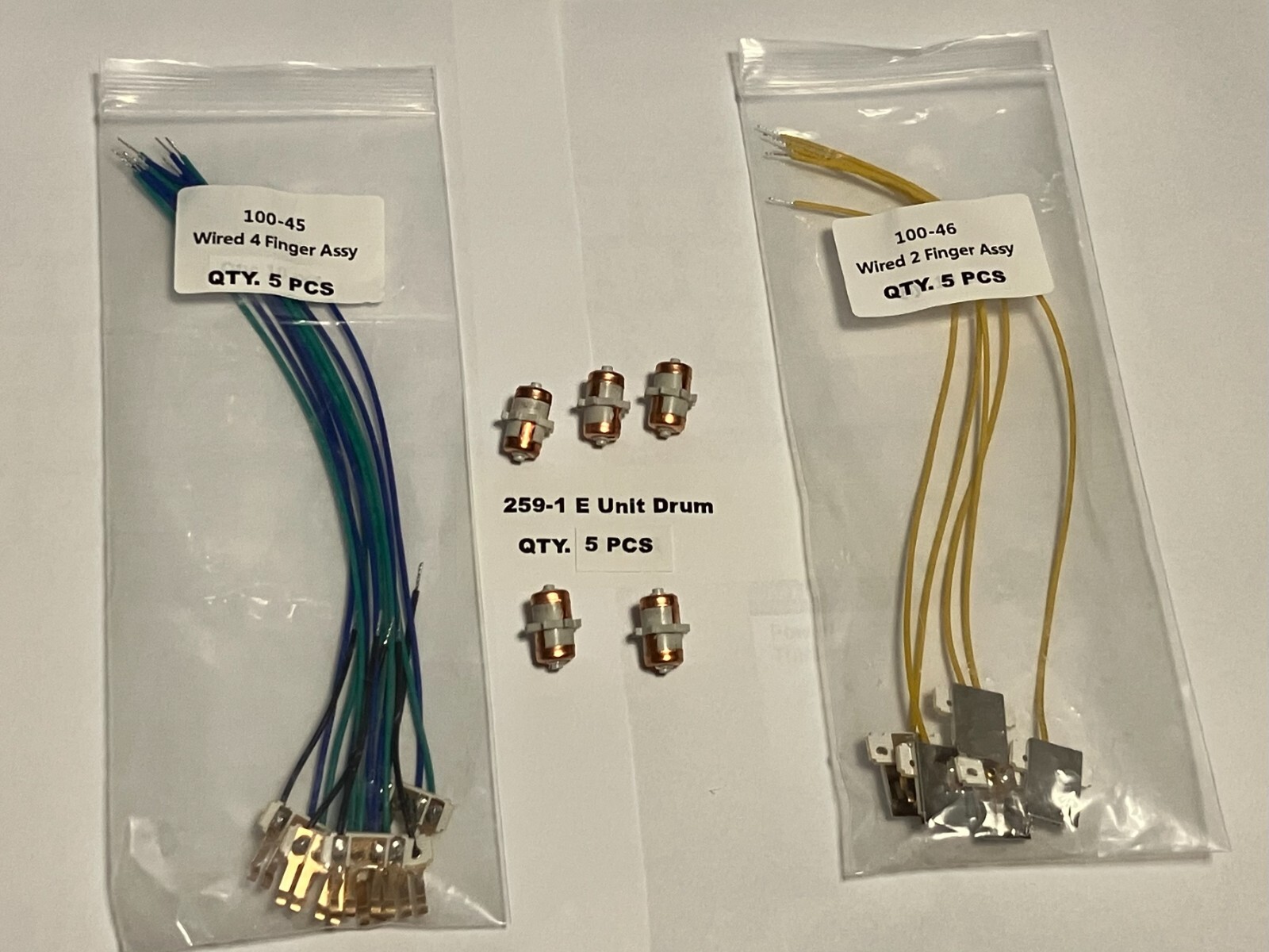 5 Lionel E unit kits 2&4 wired fingers w/shield 100-45 & 100-46 & 5 259E drums