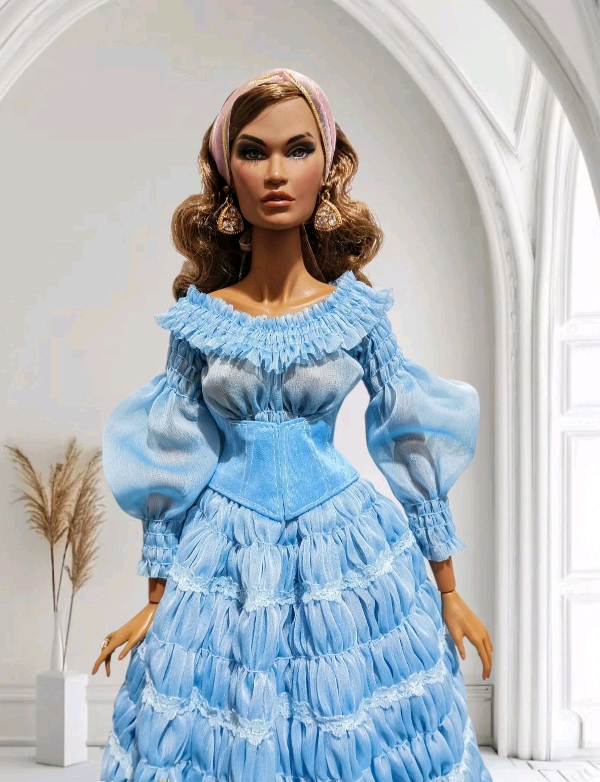 16-17 Inch Doll Ariel Mermaid Blue Dress, Custom Handmade, Fits FR16-Disney 17 16-17 Inch Doll Ariel Mermaid Blue Dress, Custom Handmade, Fits FR16-Disney 17