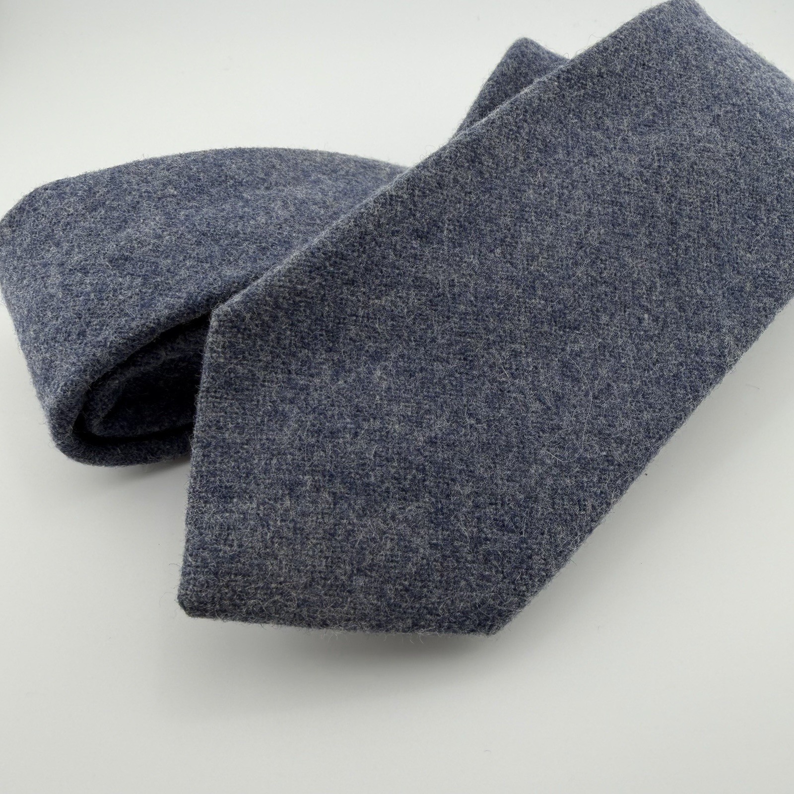 Vintage Via Europa Tie Blue Lambswool Nylon Blend Short Made in Italy Vintage Via Europa Tie Blue Lambswool Nylon Blend Short Made in Italy
