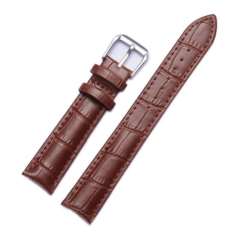 Leather Watch Band Croc Pattern Strap Men Women Brown Black Red Pink