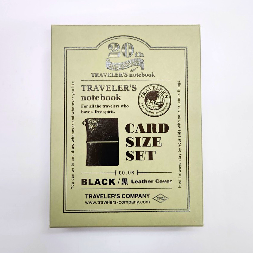 20th Anniversary TRAVELER\'S Notebook Card Size Set - Black Leather Cover 20th Anniversary TRAVELER\'S Notebook Card Size Set - Black Leather Cover