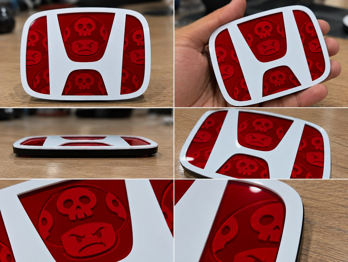 Emblema Honda H Personalizado Rojo & Blanco | 2008-2017