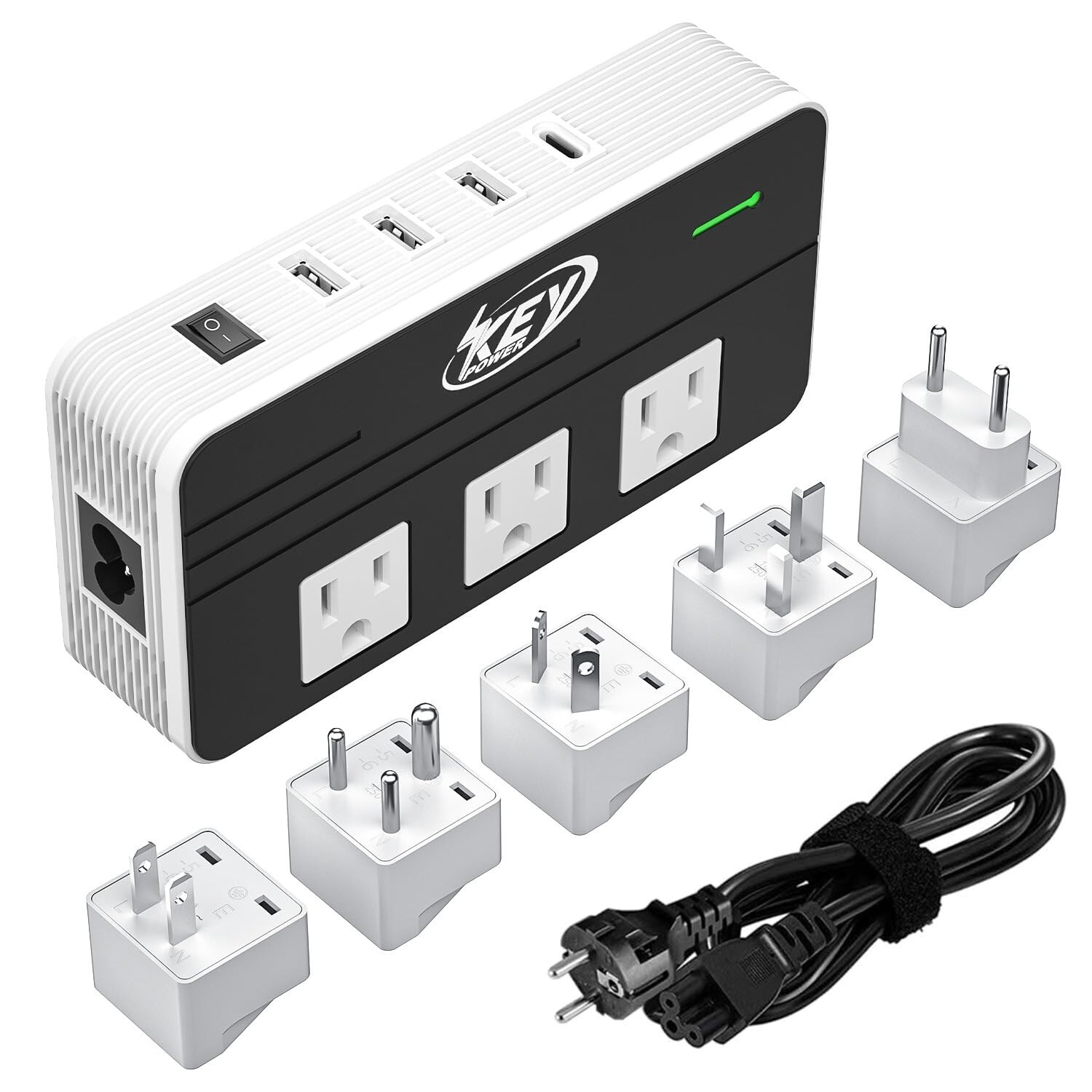 Universal 230W Step Down 220V to 110V travel voltage converter with USB C Ports Universal 230W Step Down 220V to 110V travel voltage converter with USB C Ports