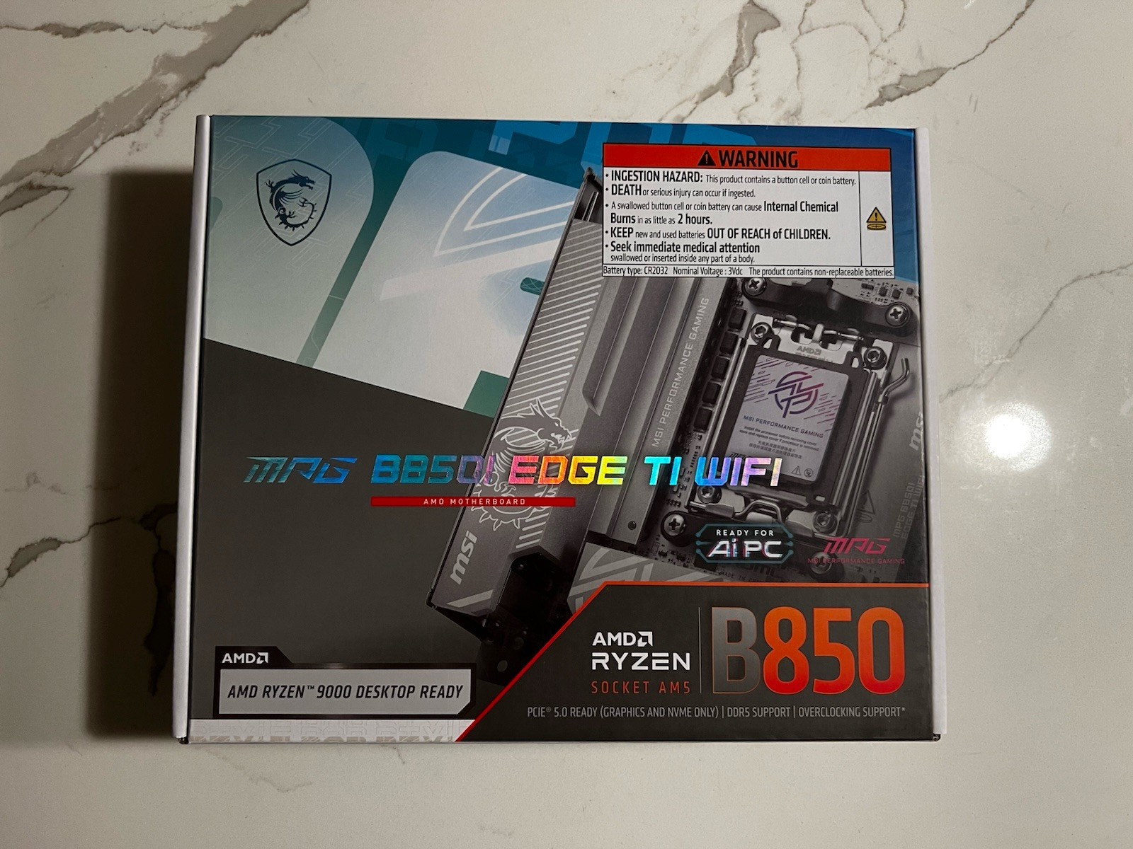 msi mpg b850i edge ti wifi itx am5 motherboard