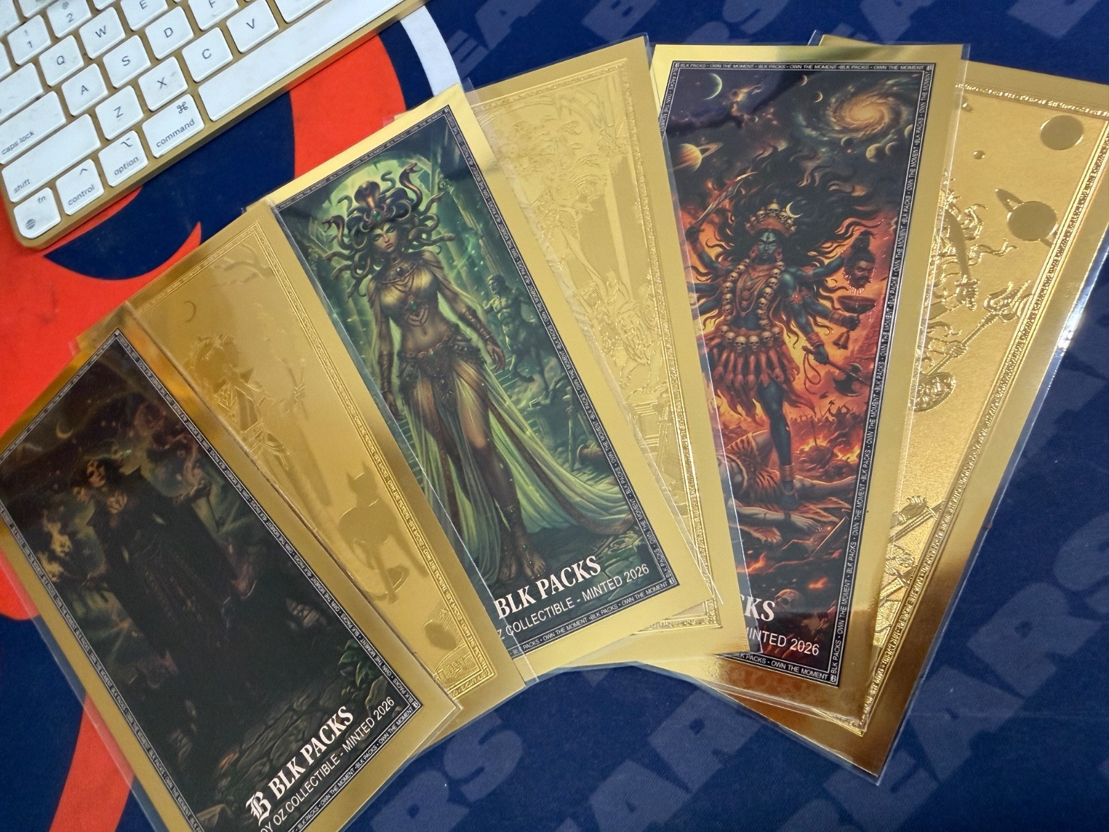 Authentic GoldBack 3 X Leaf Foil Notes 1/20 Troy Oz. UNC + BLK PACKS MOMENT