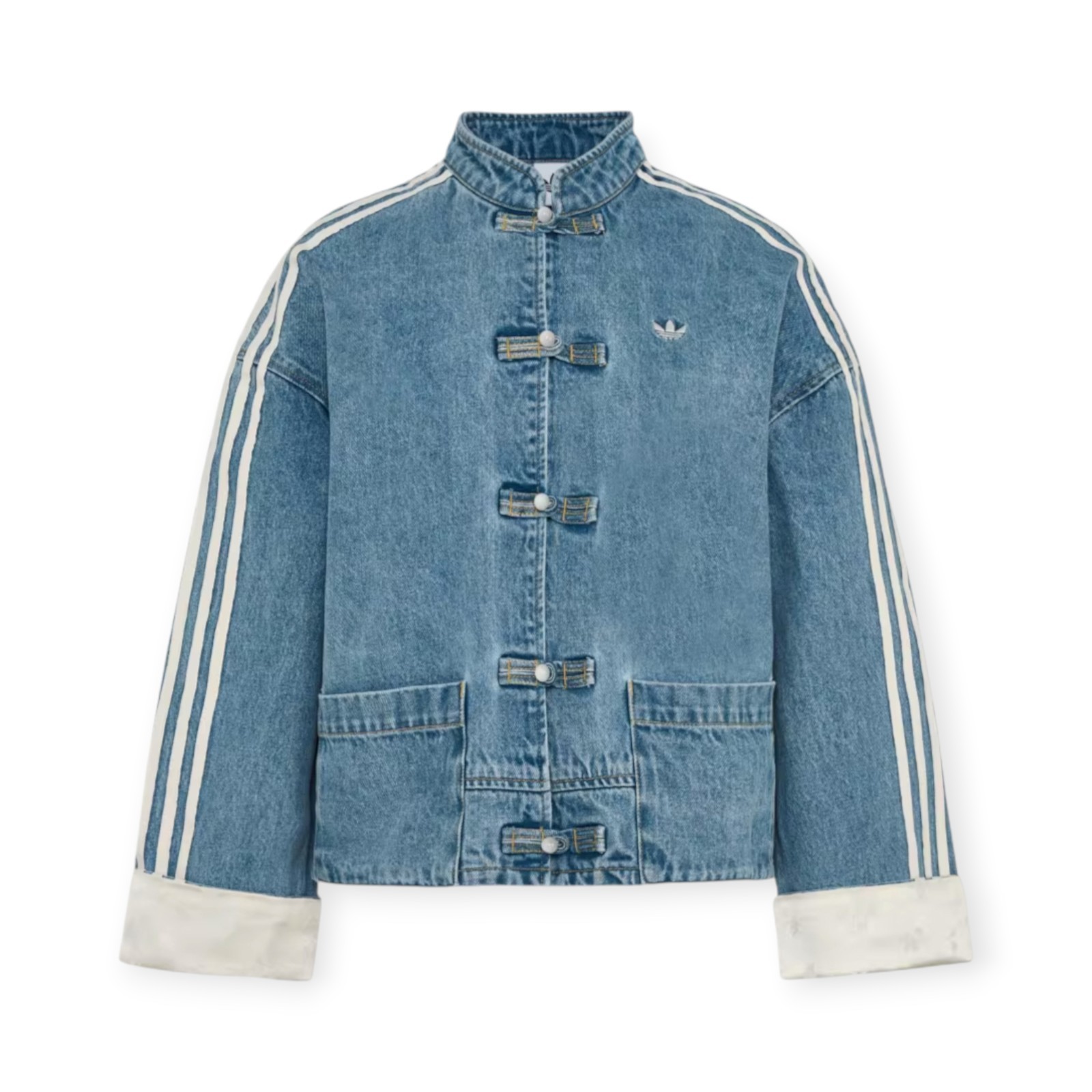 Adidas Originals New Chineses Jacket Light Denim Blue Women's Asia Size KY5743 Adidas Originals New Chineses Jacket Light Denim Blue Women's Asia Size KY5743