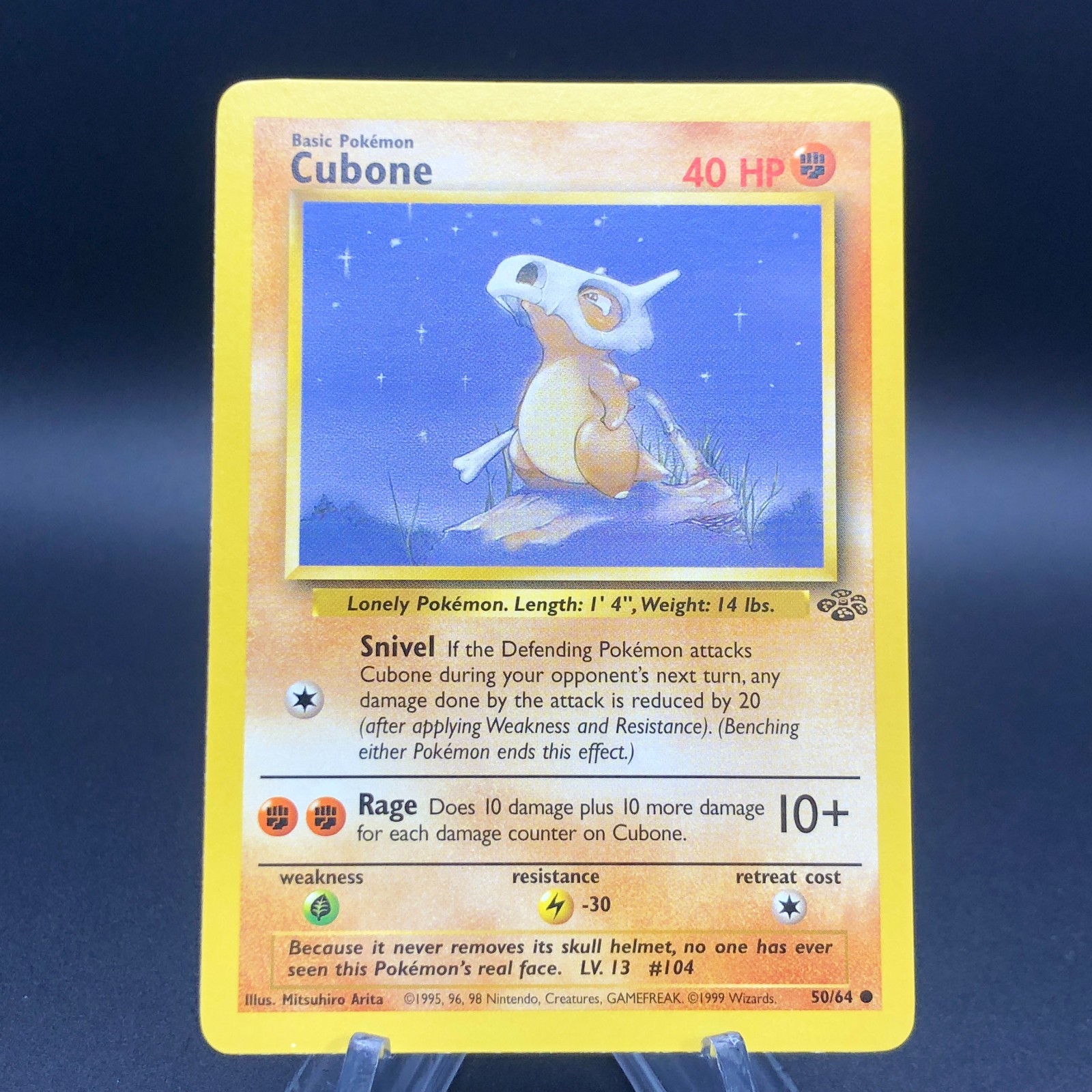 Pokemon Cubone 50/64 - Jungle Set Common - NM - Vintage 1999 WotC Pokemon Cubone 50/64 - Jungle Set Common - NM - Vintage 1999 WotC
