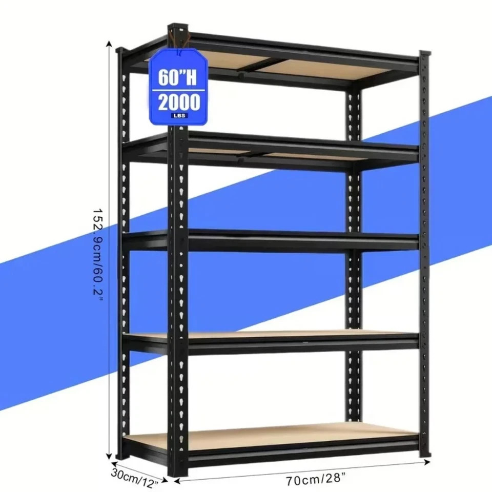 5-Tier Heavy Duty Adjustable Metal Shelving Garage Storage Utility Rack Shelves