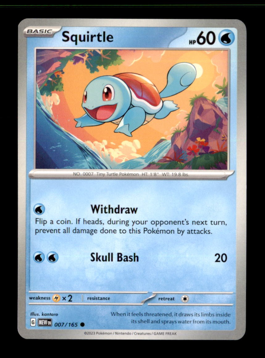 Squirtle 007/165 Common 151 Pokemon Near Mint Squirtle 007/165 Common 151 Pokemon Near Mint