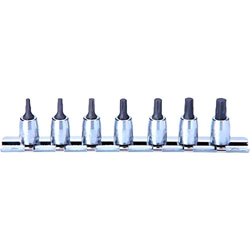 Koken 1/4&quot 6.35mm Square Torx Bit Socket Rail Set 28mm Length 7-Piece Set
