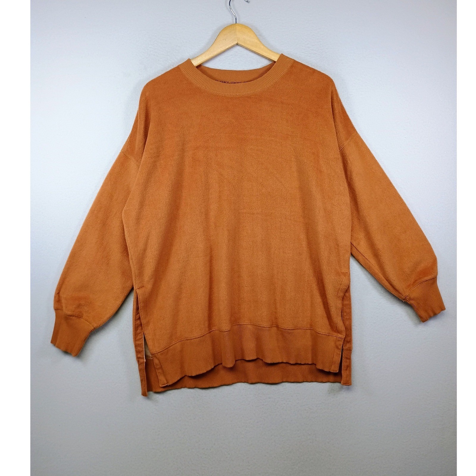 Cozycore Aerie Womens Medium Burnt Orange Oversized Fleece Crewneck Sweatshirt