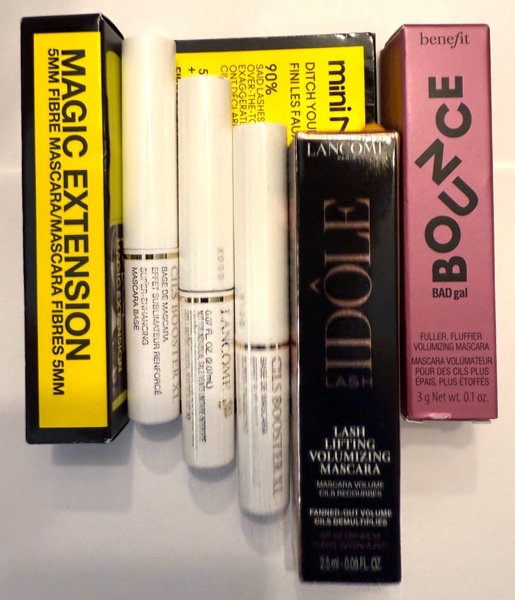 6 pc Luxury Mascara Mini Set Contains Benefit Lancôme MAC 6 pc Luxury Mascara Mini Set Contains Benefit Lancôme MAC