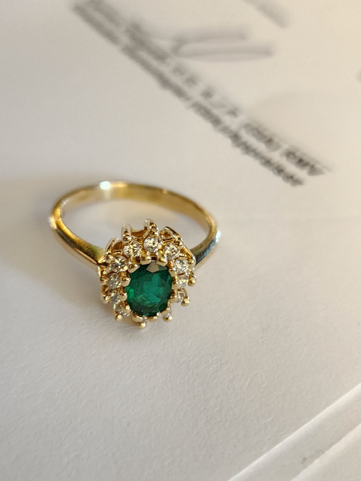 Colombian Emerald 58 Carats and .35 Carats Diamond 14K Gold Estate Ring Colombian Emerald 58 Carats and .35 Carats Diamond 14K Gold Estate Ring