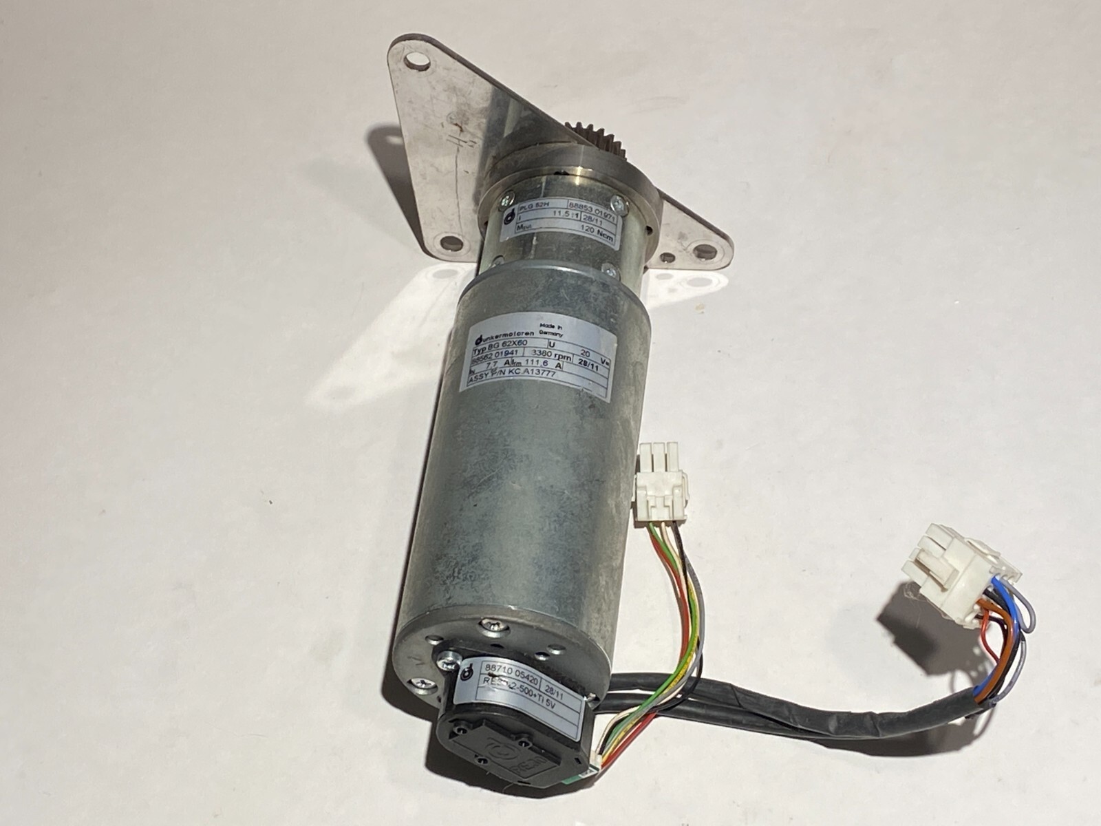 Dunkermotoren BG 62X60 Motor 20VDC 7.7A 3350rpm + PLG 52H=11.5:1 gearbox Dunkermotoren BG 62X60 Motor 20VDC 7.7A 3350rpm + PLG 52H=11.5:1 gearbox