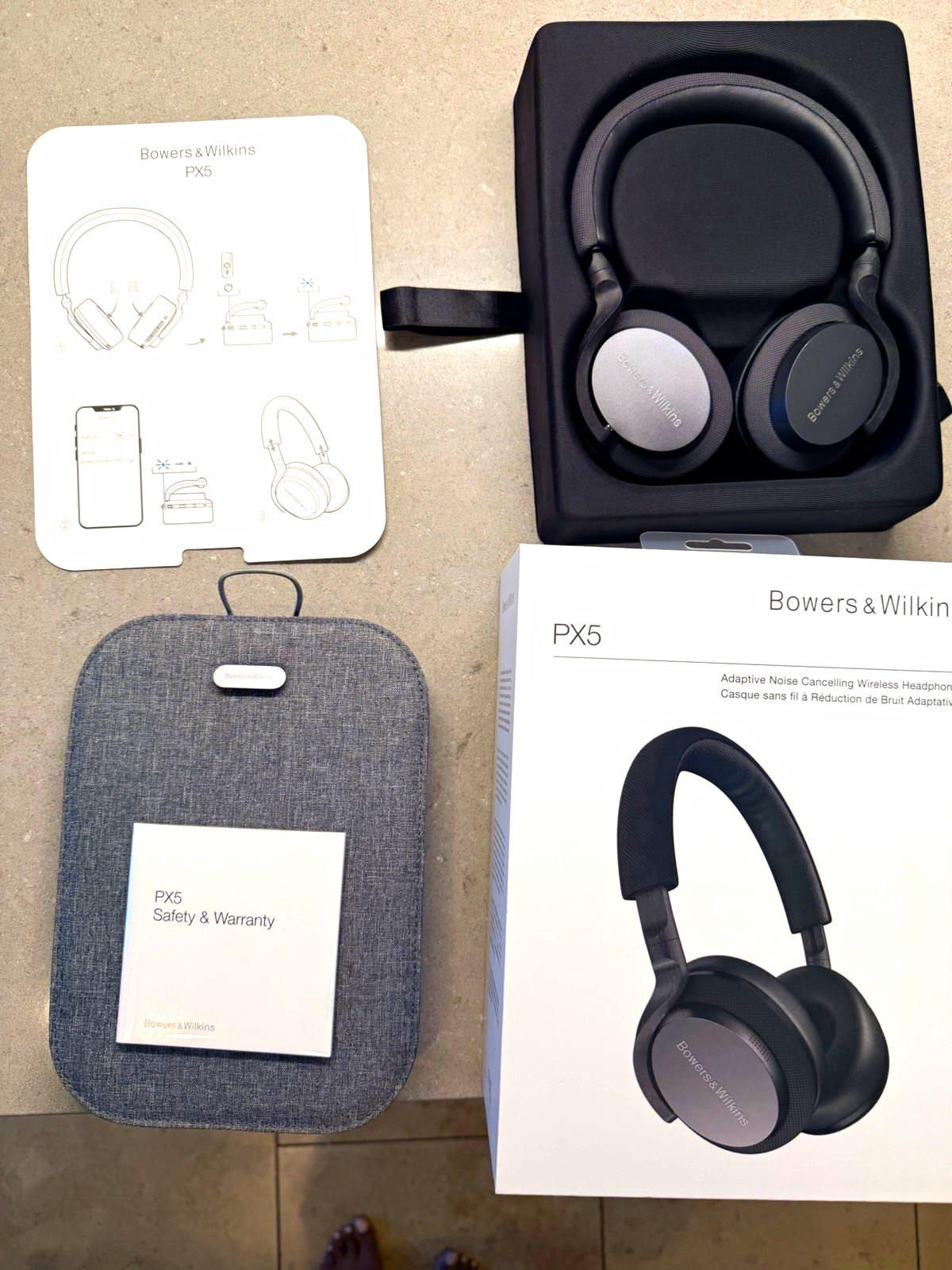 Bowers & Wilkins PX5 Black Bluetooth Wireless ANC Over-Ear Headband Headphones Bowers & Wilkins PX5 Black Bluetooth Wireless ANC Over-Ear Headband Headphones