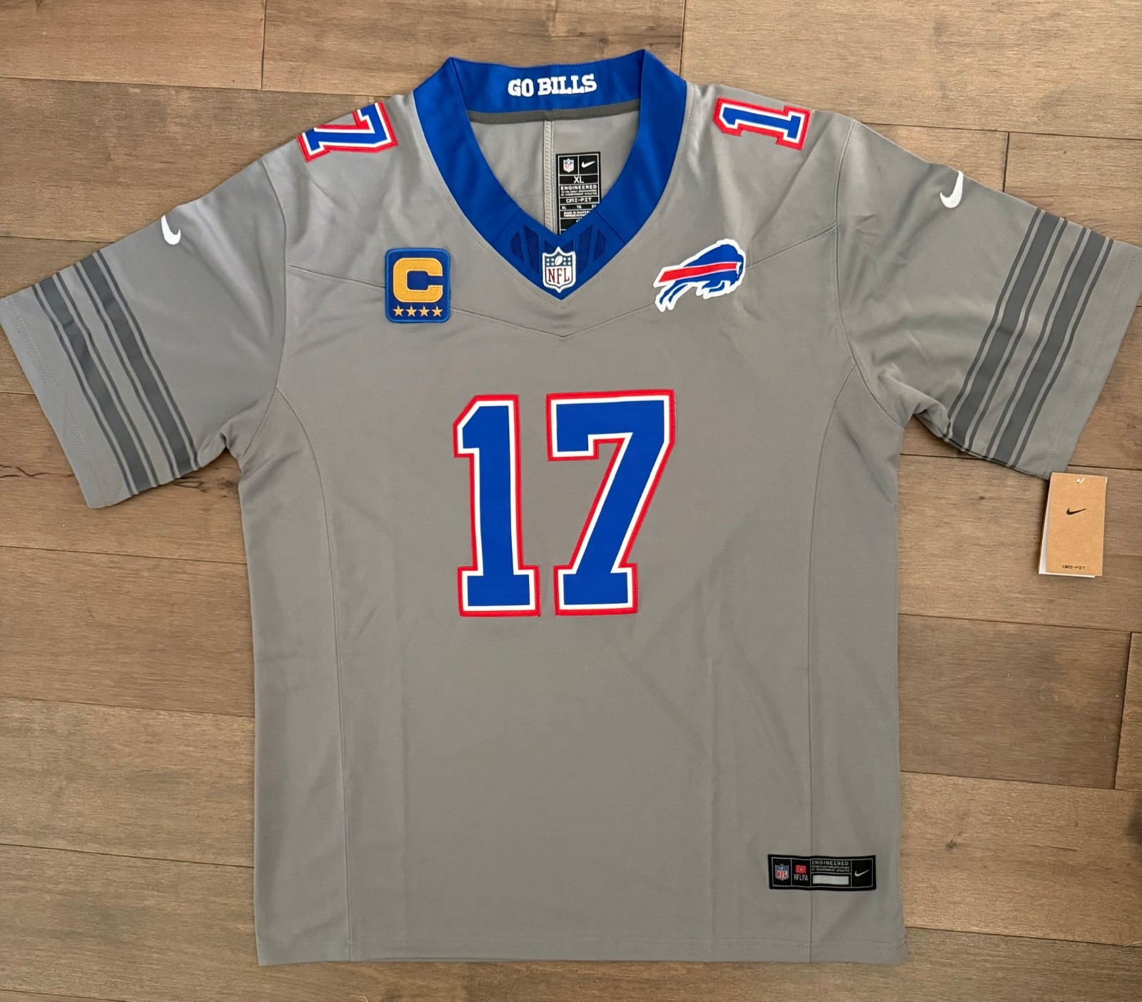 Josh Allen #17 Buffalo Bills Gray Nickel City Stitched Jersey Josh Allen #17 Buffalo Bills Gray Nickel City Stitched Jersey
