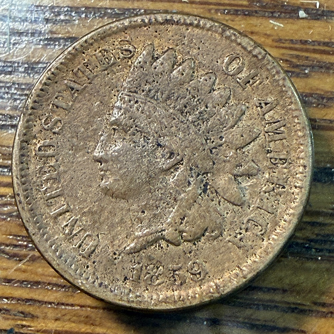 1859 Indian Cent Nice Original Fine Details Rough CHRC