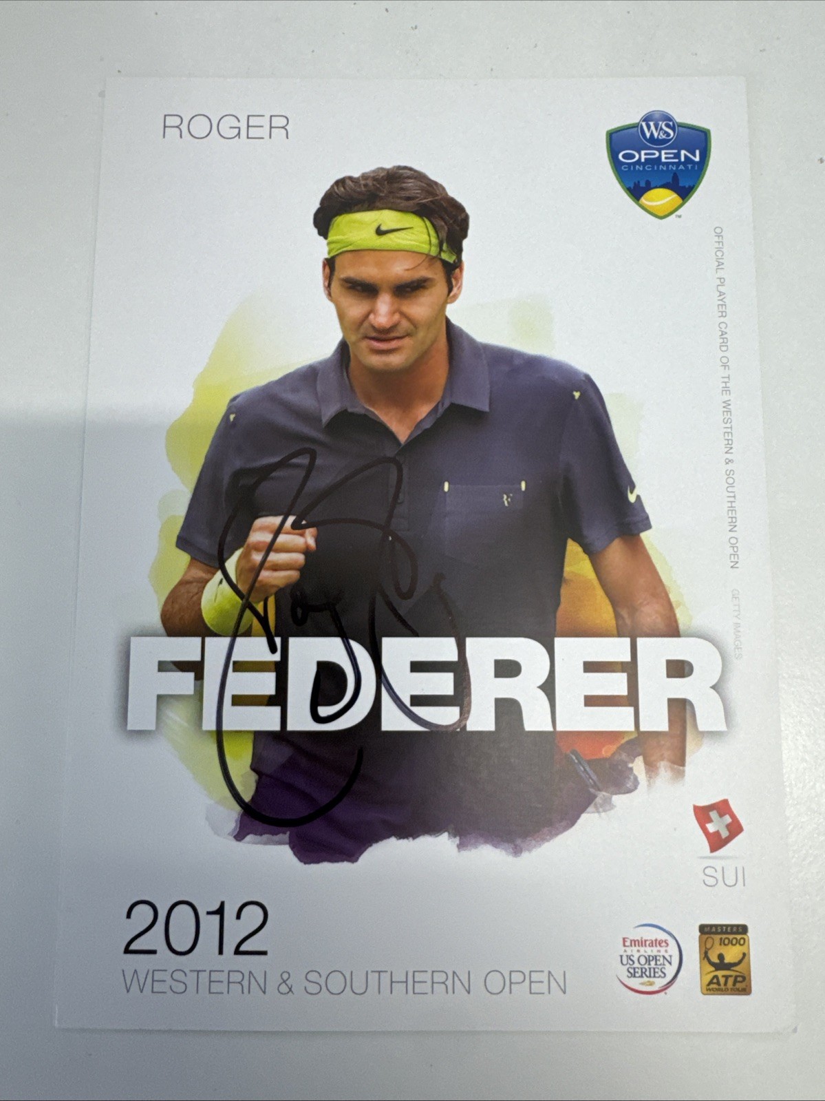 2012 Cincinnati Open Roger Federer Autographed Promo Card 2012 Cincinnati Open Roger Federer Autographed Promo Card