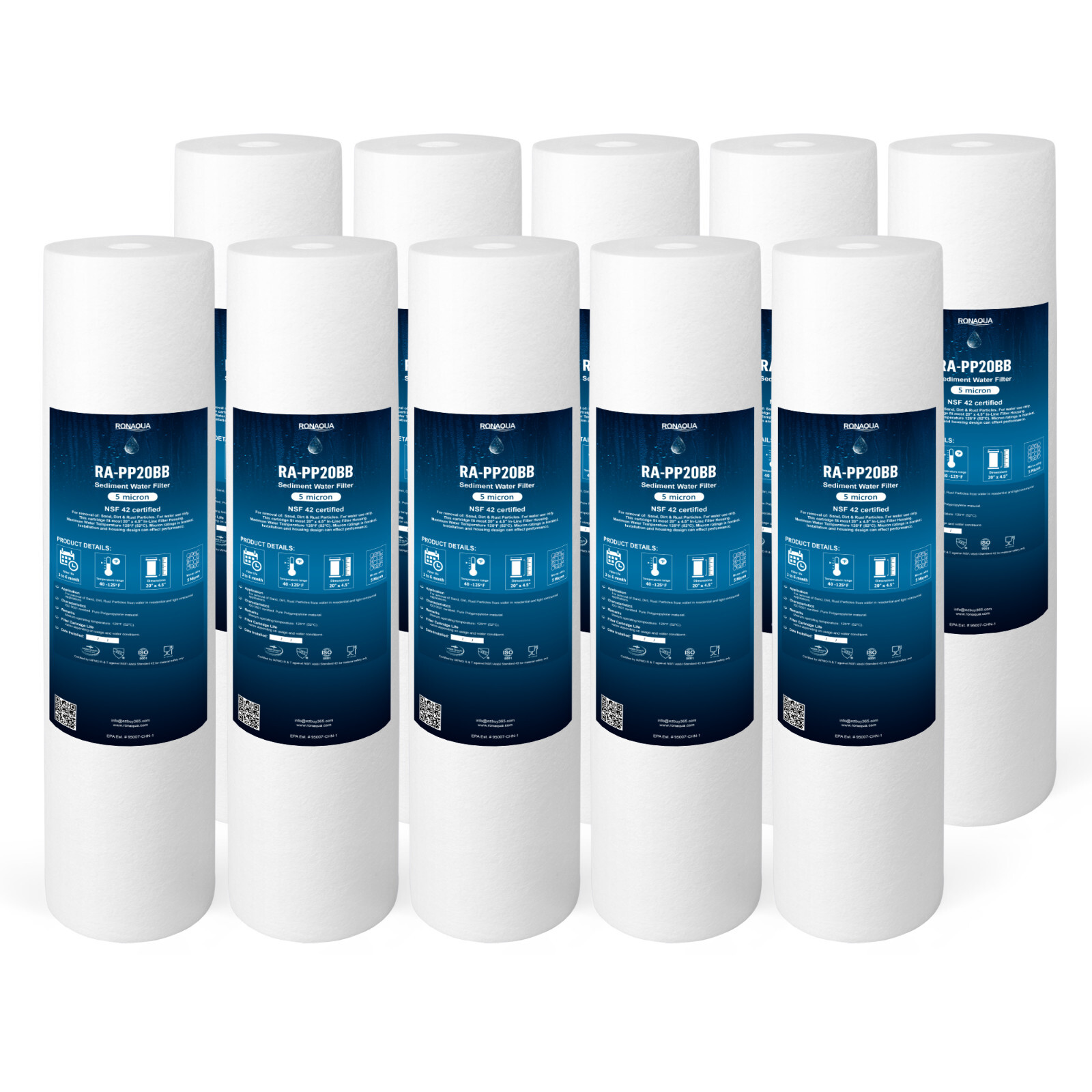 Big Blue Sediment Replacement Water Filters 5 Micron 4.5 Big Blue Sediment Replacement Water Filters 5 Micron 4.5