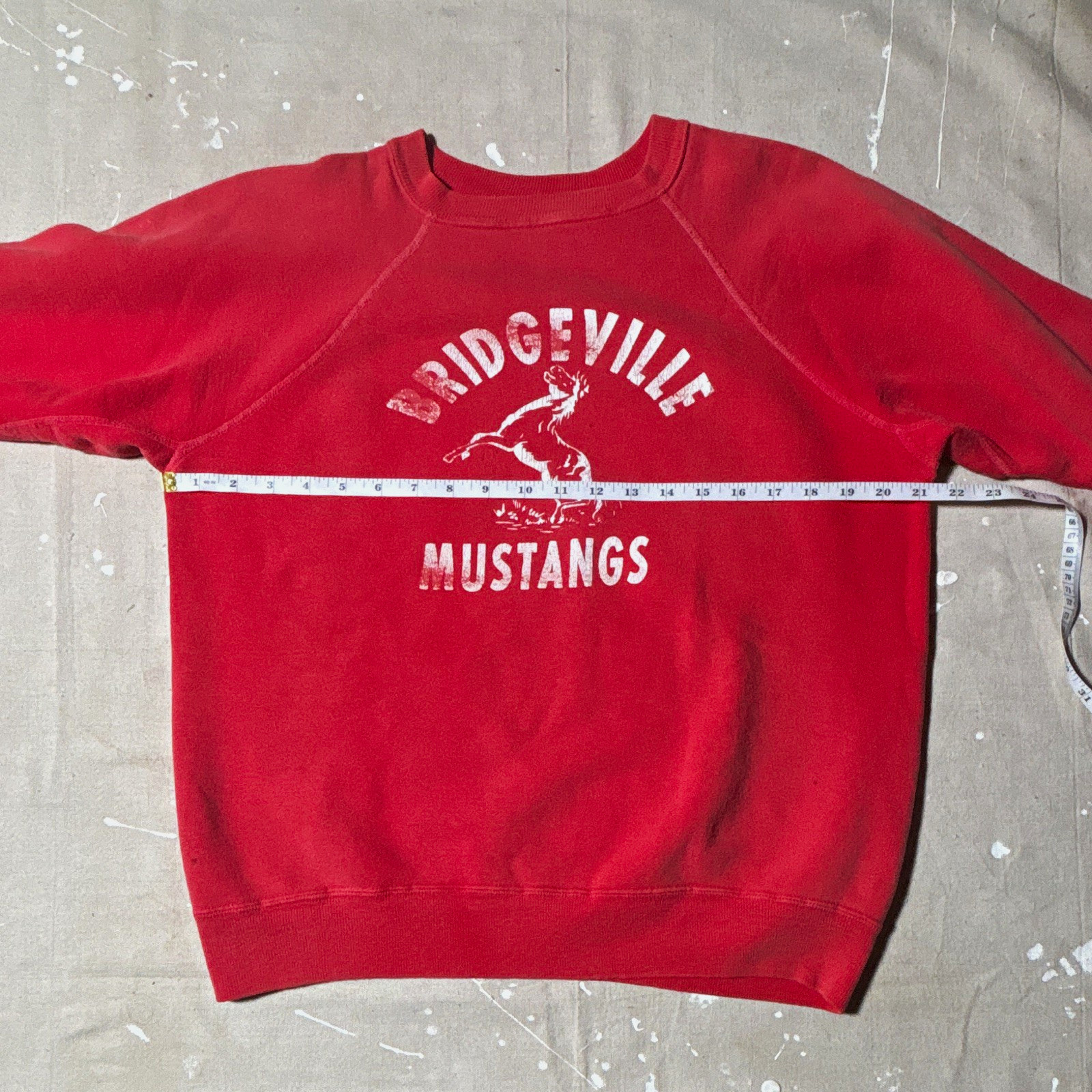 Vintage 60s high school Mustangs faded Red Pullover Crewneck Sweatshirt SMALL Vintage 60s high school Mustangs faded Red Pullover Crewneck Sweatshirt SMALL