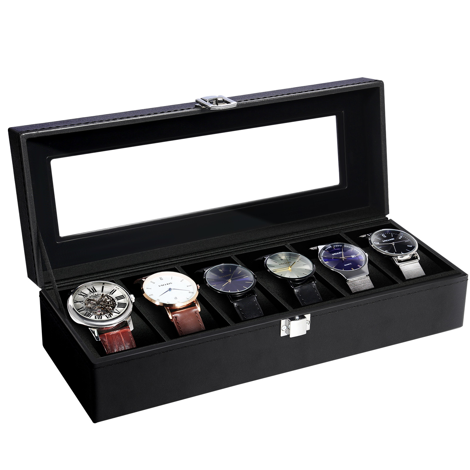 Uten 6/10/12-Slot Watch Box PU Leather Jewelry Watch Case Organizer Display Gift Uten 6/10/12-Slot Watch Box PU Leather Jewelry Watch Case Organizer Display Gift