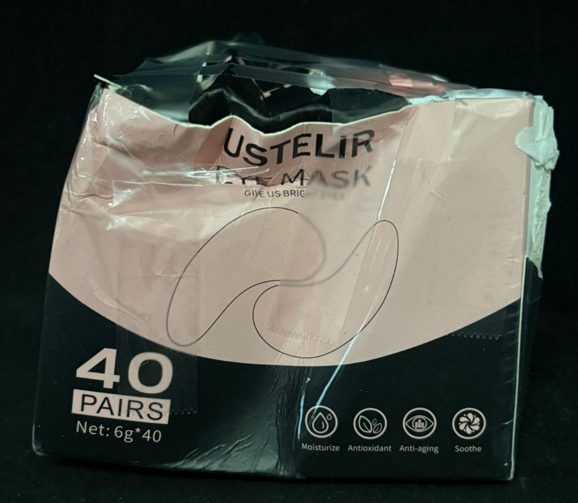USTELIR Under Eye Patches 40 Pairs 24K Gold, Rose, Aloe Vera & Hyaluronic Acid