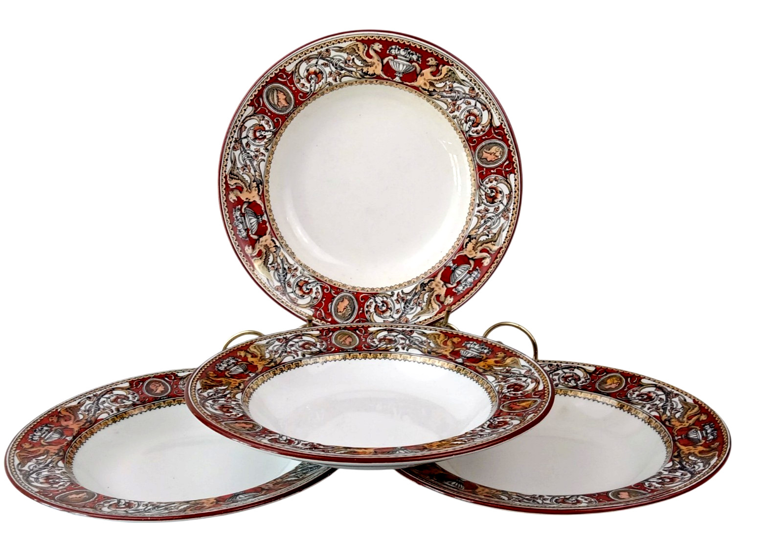 Set 4 Antique Minton FLORENTINE Red 9 5/8\