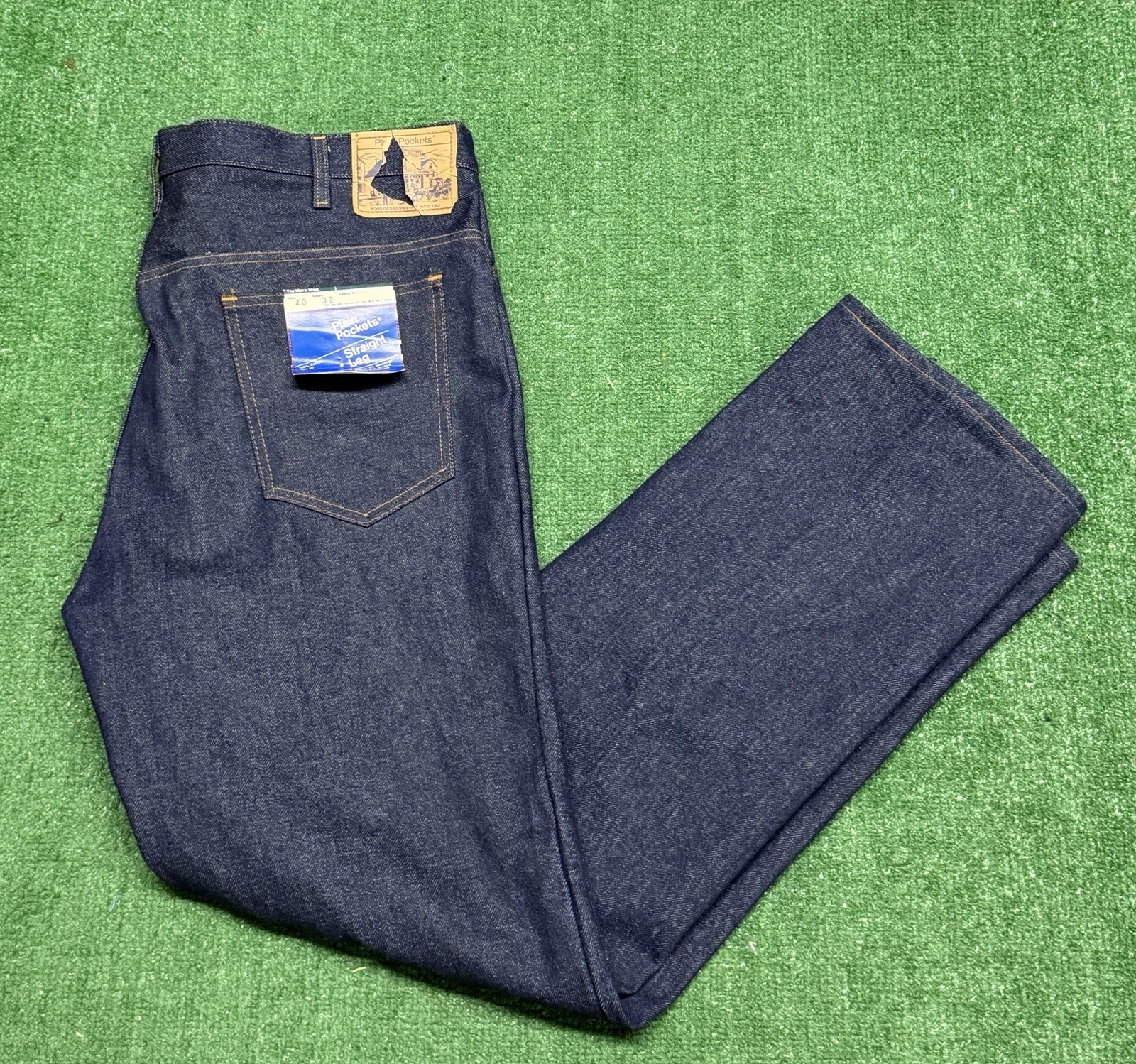 RARE VTG JC Penny Plain Pockets Mens NWT 70s INDIGO Wash Denim Jeans 40x32 NOS RARE VTG JC Penny Plain Pockets Mens NWT 70s INDIGO Wash Denim Jeans 40x32 NOS