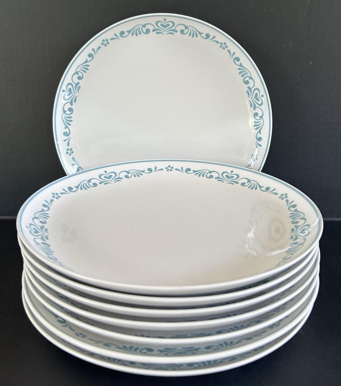 Franciscan Blue Fancy Dinner Plates 10 1/8\ Franciscan Blue Fancy Dinner Plates 10 1/8\