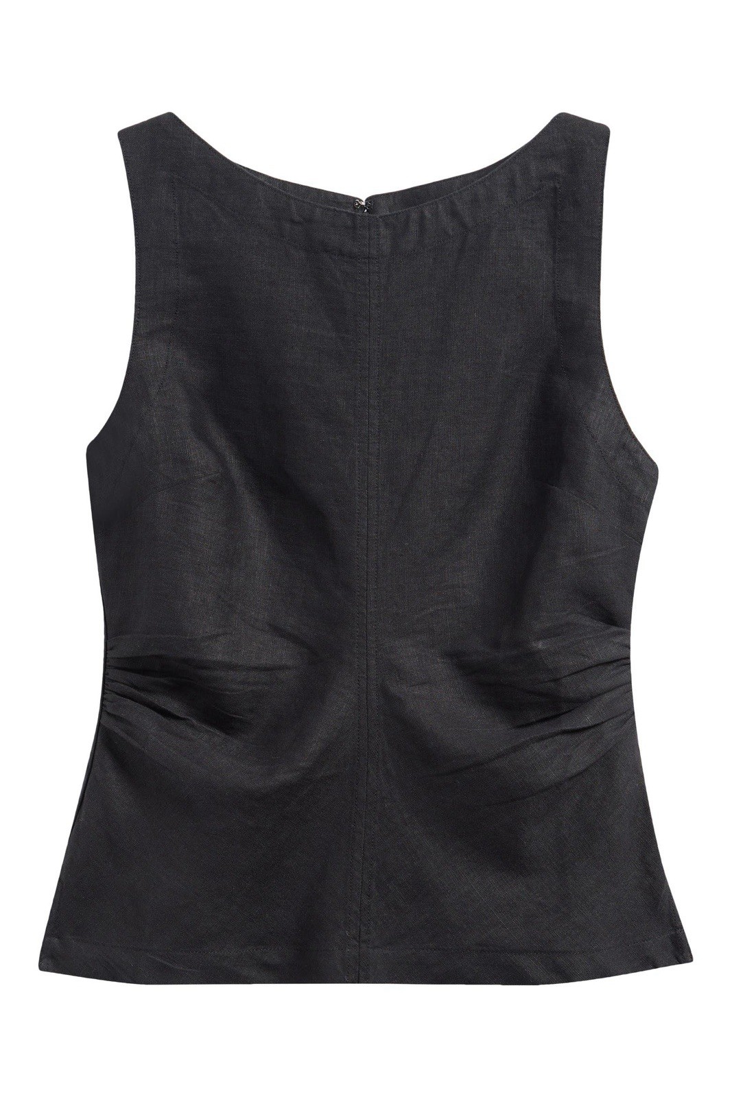 NWT Madewell Cinched Boatneck Sleeveless Top 100% Linen Black Sz 00 Lightweight NWT Madewell Cinched Boatneck Sleeveless Top 100% Linen Black Sz 00 Lightweight
