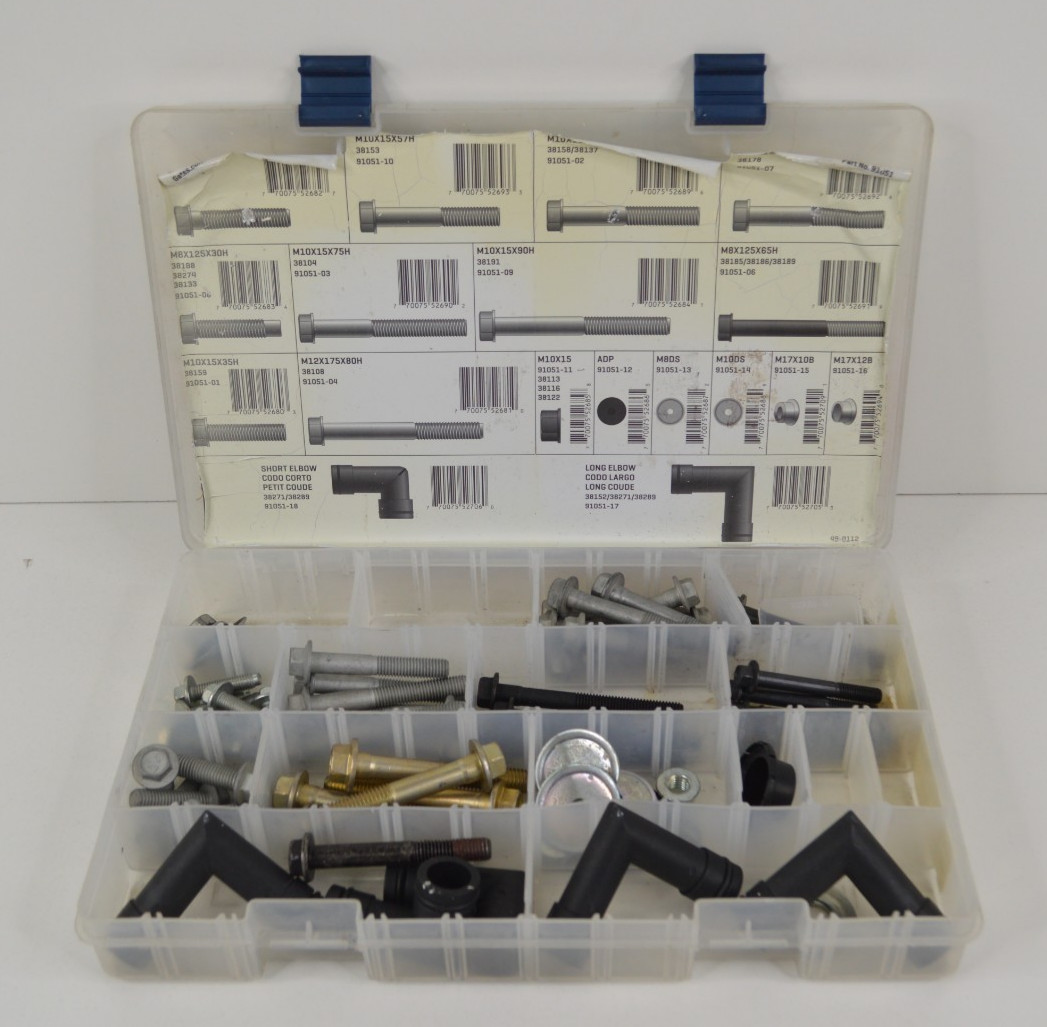 Gates Accessory Belt Drive Hardware Kit w/ Bolts Washers Elbows in Plastic Case