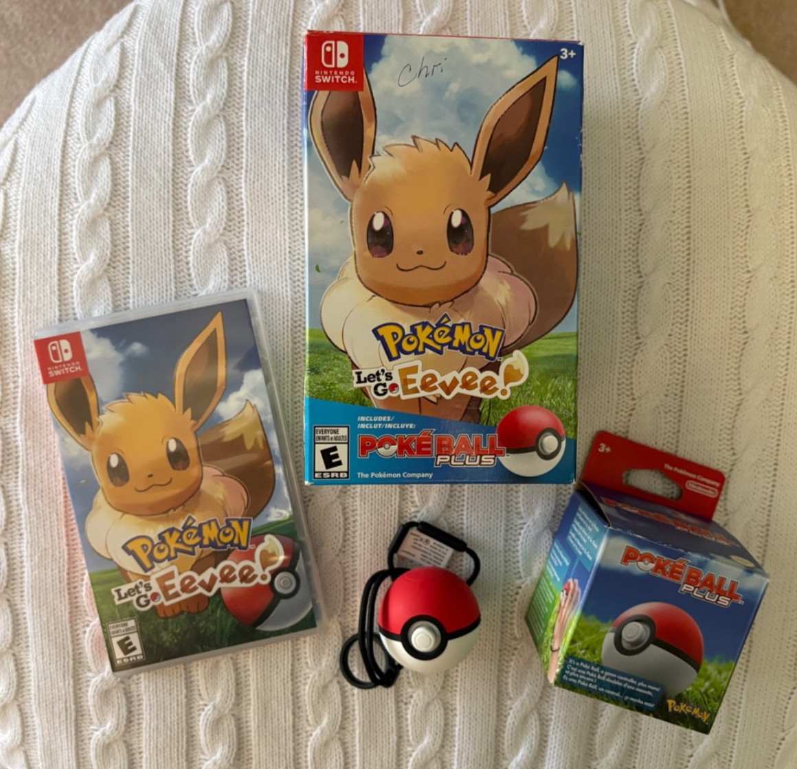 Pokémon Let\'s Go Eevee for Nintendo Switch w/ Pokéball Plus No Mew (Tested) Pokémon Let\'s Go Eevee for Nintendo Switch w/ Pokéball Plus No Mew (Tested)