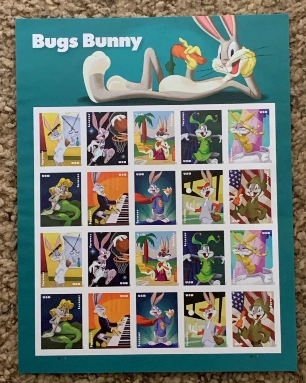 2020 United States Stamps #5494-5503 Bugs Bunny Forever(5 sheets/100 stamps) 2020 United States Stamps #5494-5503 Bugs Bunny Forever(5 sheets/100 stamps)