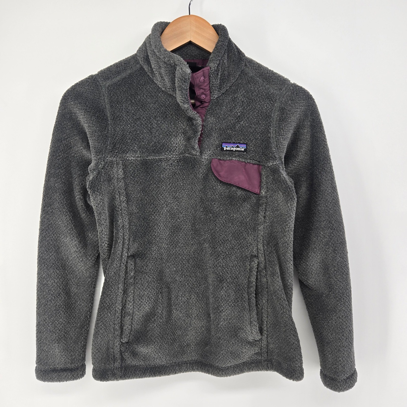 Patagonia Los Gatos Re-Tool Snap-T Fleece Pullover Womens XXS Grey Purple 25443