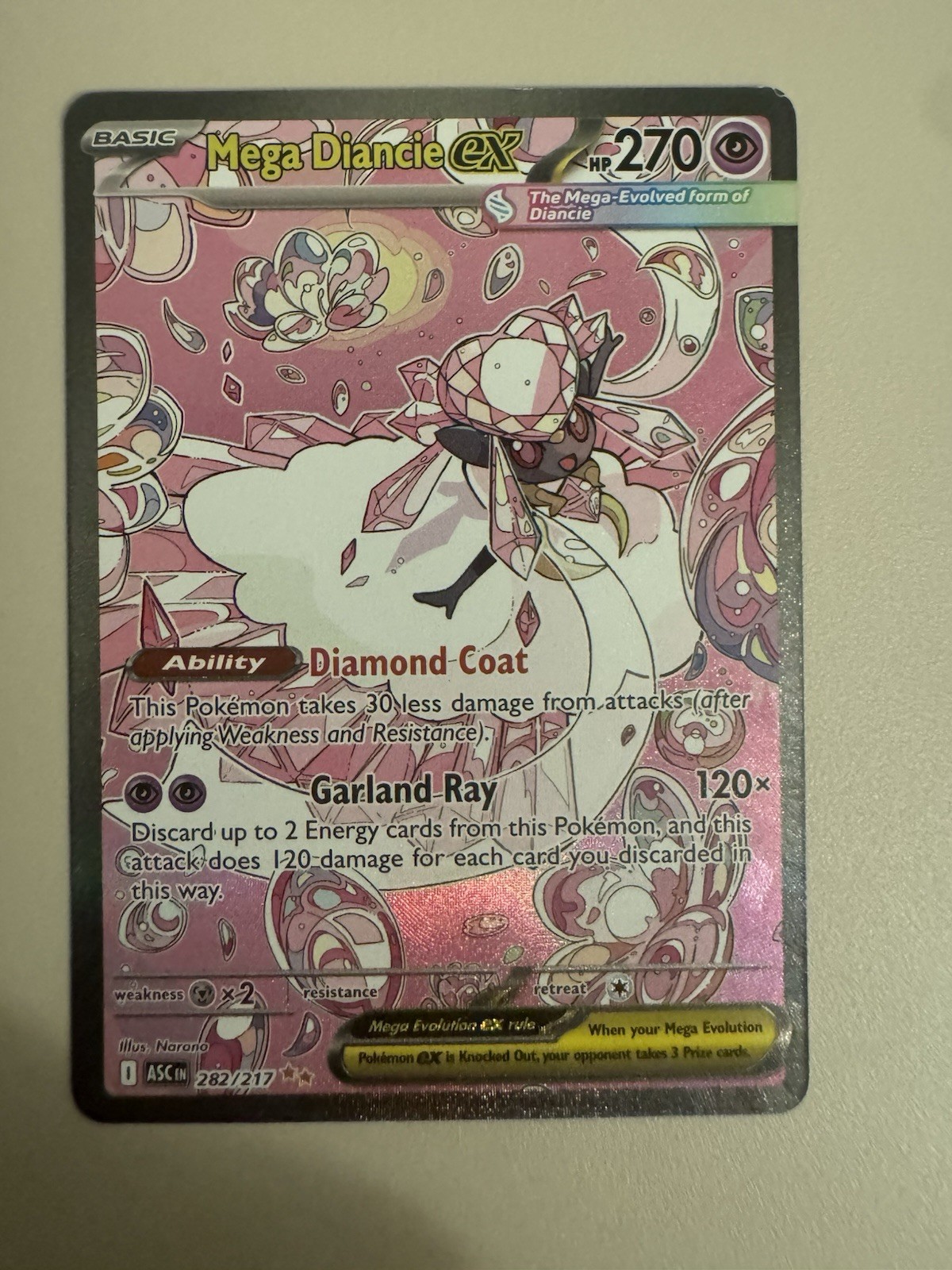 Pokemon Mega Diancie EX 282/217 - Ascended Heroes Special Illustration Rare Pokemon Mega Diancie EX 282/217 - Ascended Heroes Special Illustration Rare