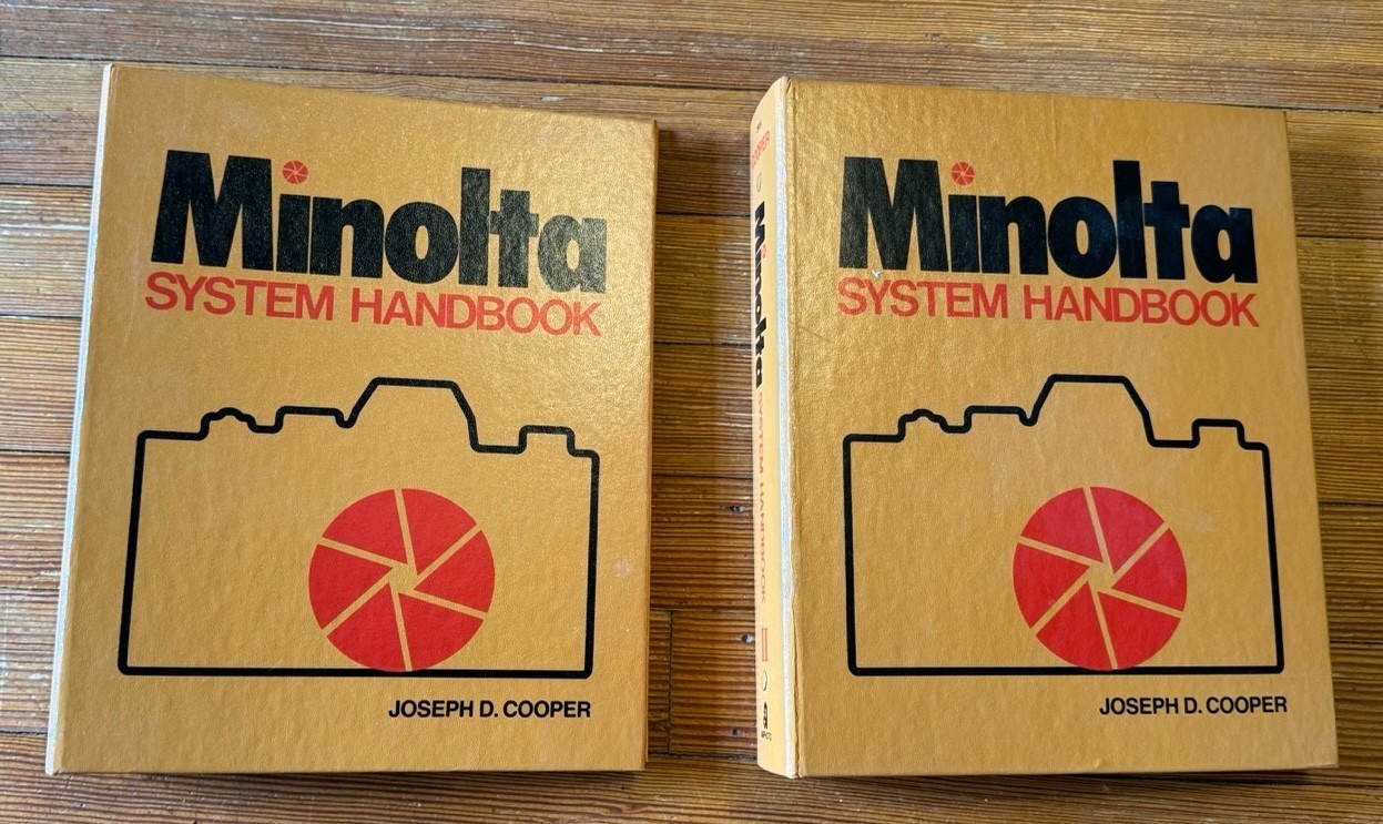MINOLTA SYSTEM HANDBOOK vtg Cooper HC binders books Vol I & II ills camera 1976