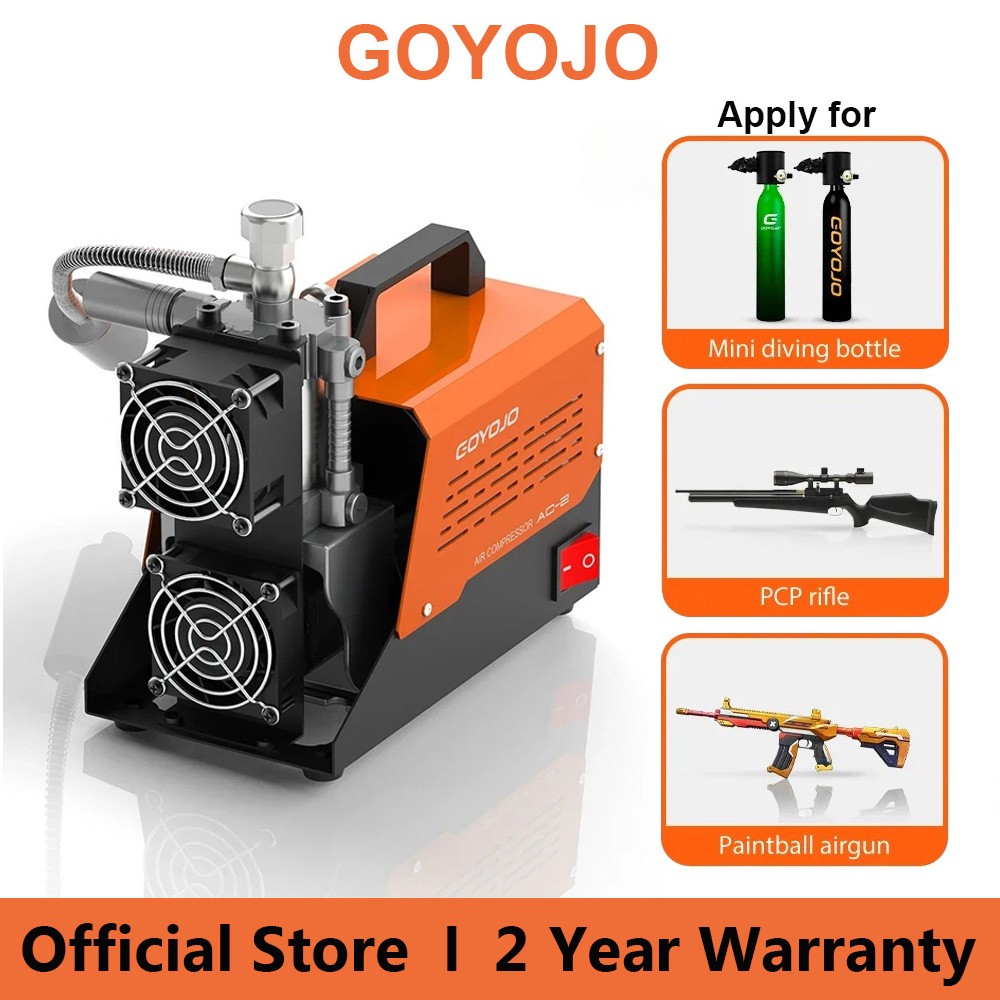 GOYOJO PCP Air Compressor 4500Psi Oil-Free Water-Free Dual Power Mini Pump AC-2