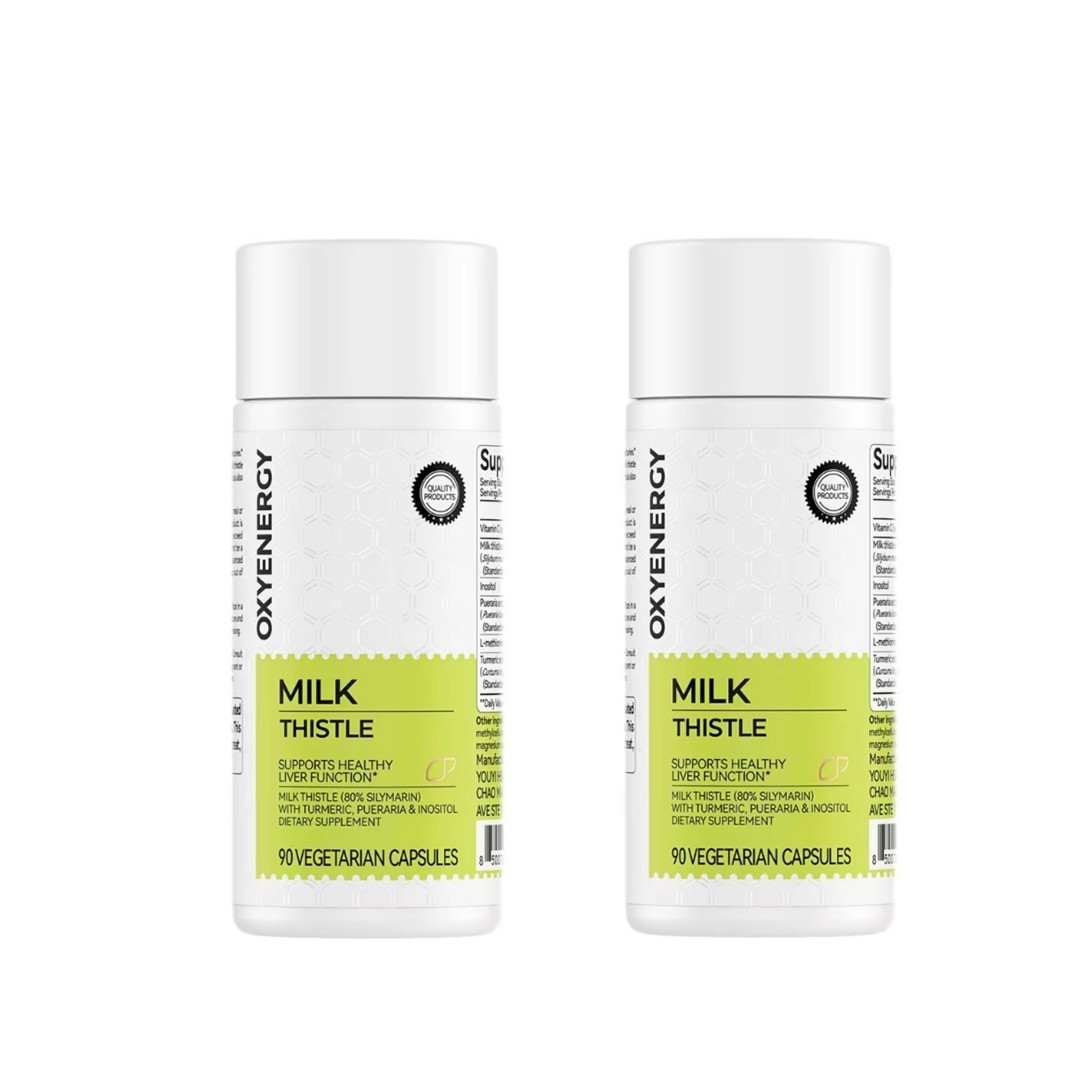 2 BOTTLES---Milk Thistle Liver Detox Supplement – 300mg Silymarin – OXYENERGY