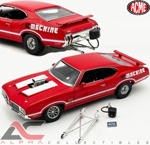 ACME A1805631 1:18 1970 OLDSMOBILE 442 W-30 W-MACHINE DRAG OUTLAWS