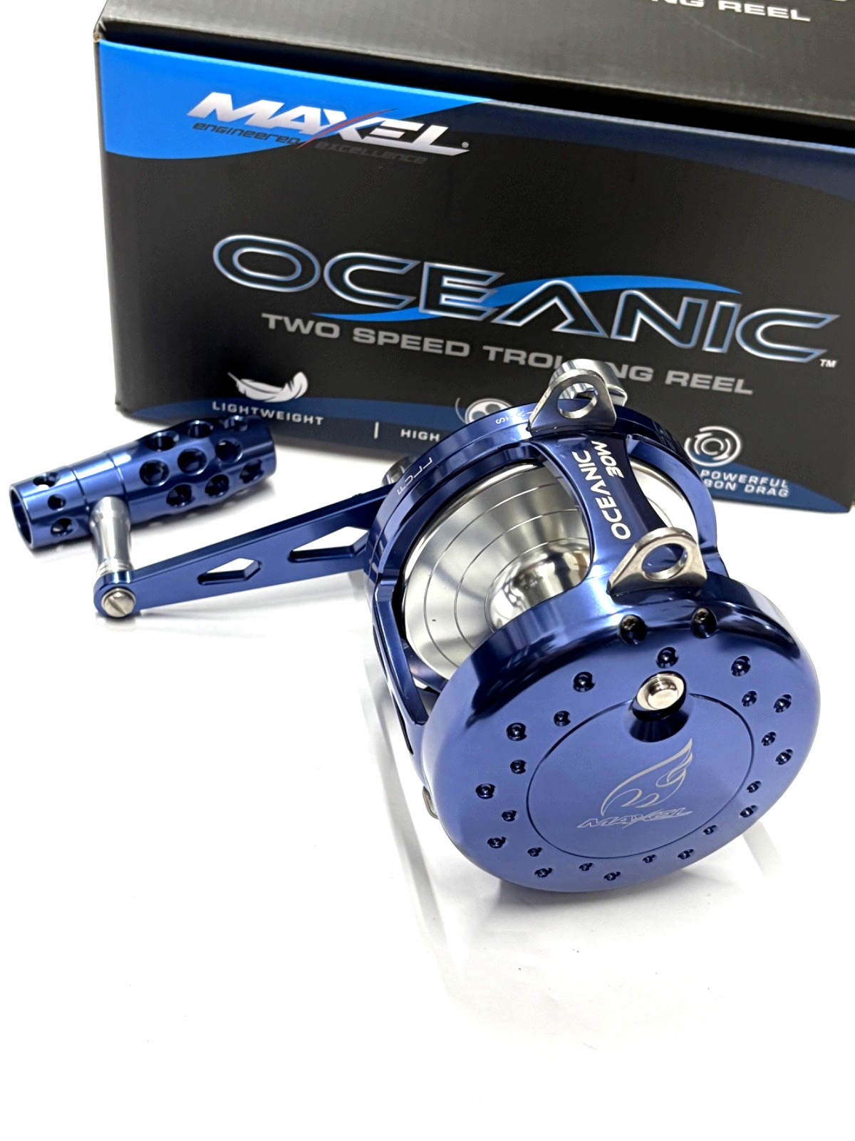 Maxel Oceanic 30 Wide 2-speed Trolling Reel Limited Edition Cobalt Blue