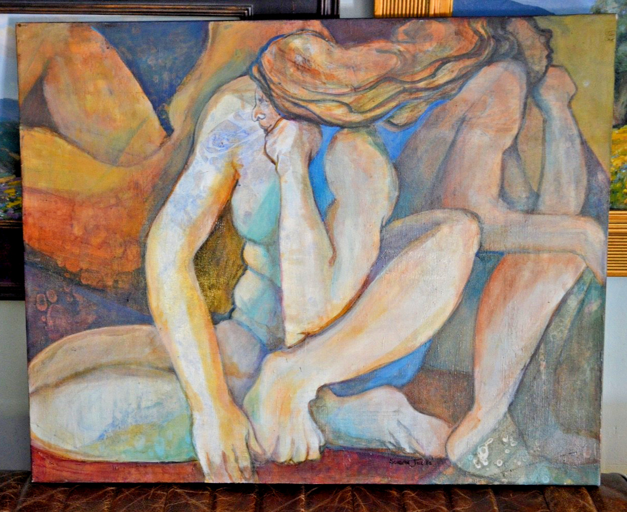 Vtg Sondra Jolles Original Modernist Expressionist Art Painting 24\ Vtg Sondra Jolles Original Modernist Expressionist Art Painting 24\