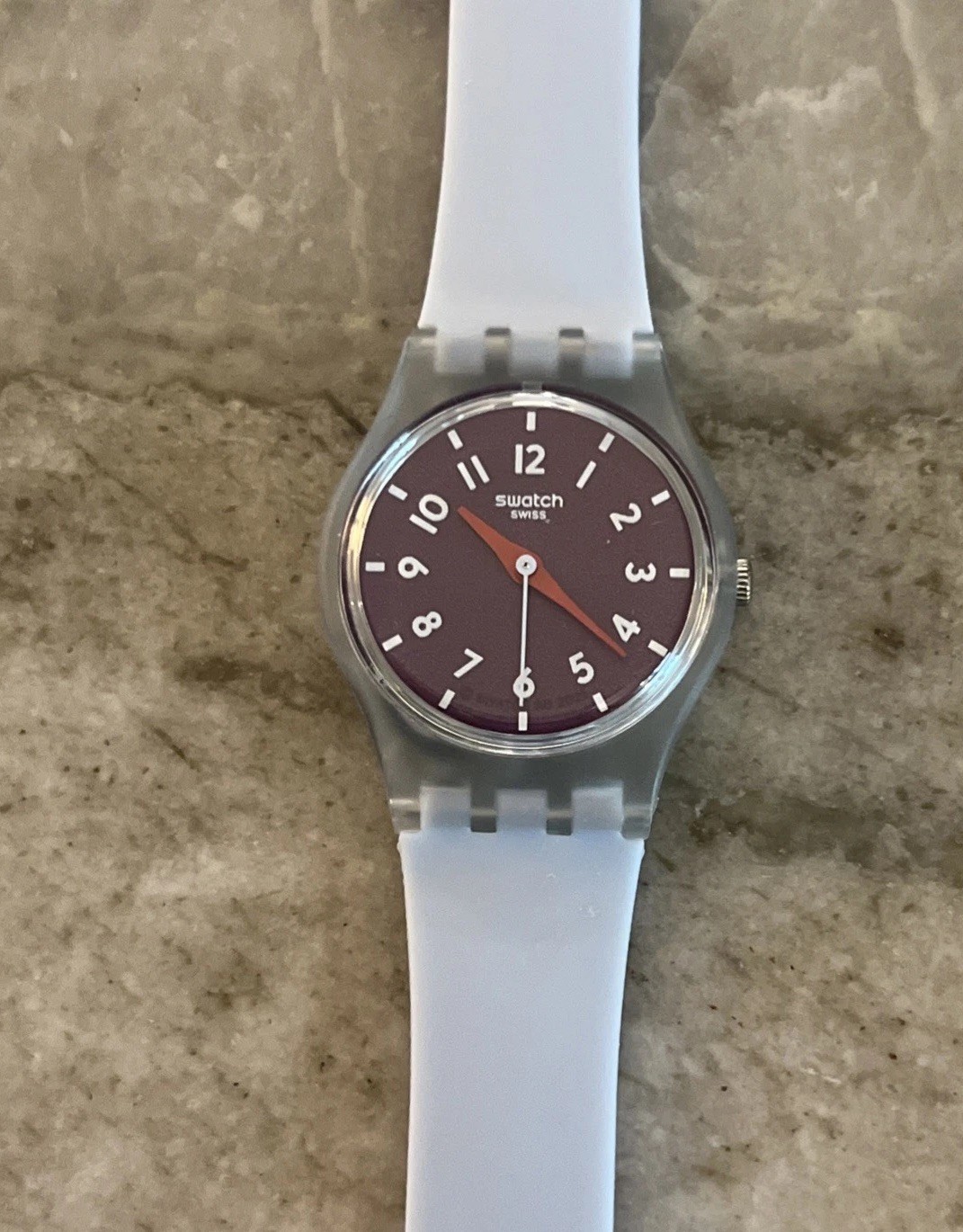 Swatch Women’s Casual Blue Watch Plastic Quartz View Powder Plum Swatch Women’s Casual Blue Watch Plastic Quartz View Powder Plum